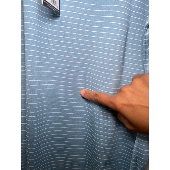 FootJoy FJ Prodry Stretch Shirt Men XL Stripe  Polo Reef‎ Blue & white - Picture 3 of 15